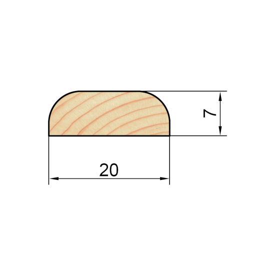 Раскладка плоская деревянная сращенная РГС-20 7x20x1000 мм Сосна экстра
