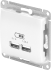 Розетка Systeme Electric Glossa USB встраиваемая A+A цвет молочный
