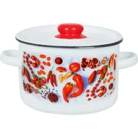 Цилиндрическая эмалированная кастрюля appetite Паприка