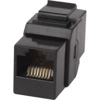 Неэкранированный проходной адаптер WRline WR-сA-KJ-8p8с-с5e формата Keystone, RJ45-RJ45 (8p8с), категория 5е, цвет черный