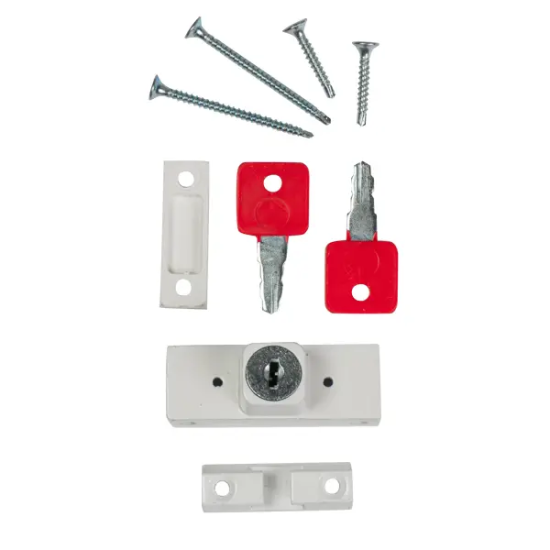 Замок для ПВХ окон металл цвет белый