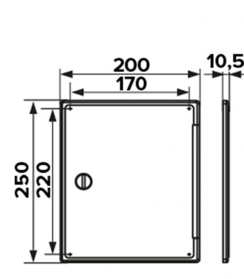 Люк ревизионный пластиковый 200х250 мм накладной