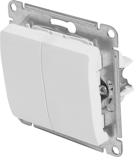 Переключатель встраиваемый Systeme Electric Glossa 2 клавиши цвет молочный