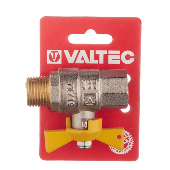 Кран шаровой газовый Valtec 1/2 ВР(г) х 1/2 НР(ш) бабочка (VT.278.N.04)