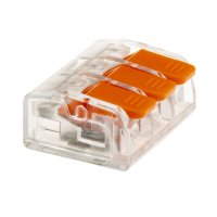 Клеммы соединительные монтажные с рычажком Duwi СМК 223-413 3-проводные 4мм² прозрачные 50 шт 26716 4