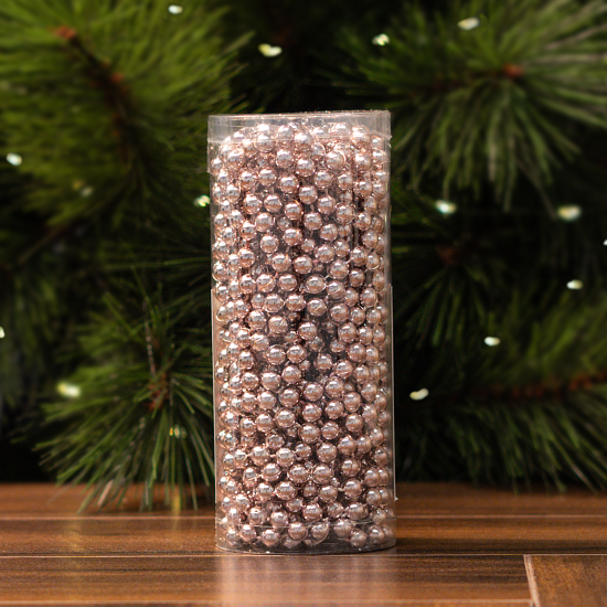 Бусы пластиковые D8мм 10м розовый