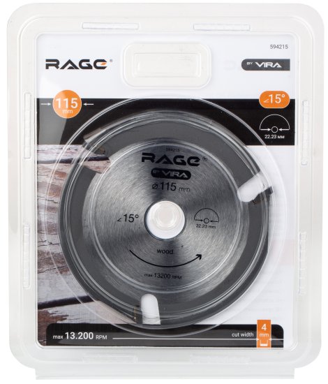 Диск пильный по дереву Rage 3Т 115x22.2x4 мм