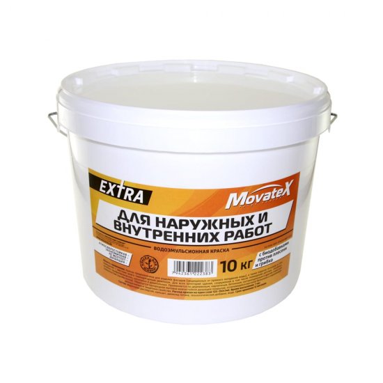 Водоэмульсионная краска для наружных и внутренних работ Movatex EXTRA