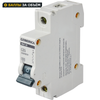 Автоматический выключатель Generica ВА47-29 1P C25 А 4.5 кА