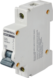 Автоматический выключатель Generica ВА47-29 1P C25 А 4.5 кА