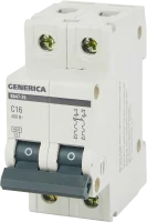 Автоматический выключатель Generica ВА47-29 2P C16 А 4.5 кА