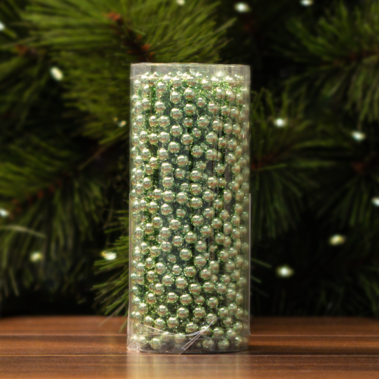 Бусы пластиковые D8мм 10м зелёный