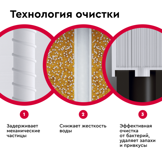 Комплект картриджей Барьер Эксперт Смягчение Био для жесткой воды комплексная очистка с ультрафильтрацией 3 ступени быстросъемный