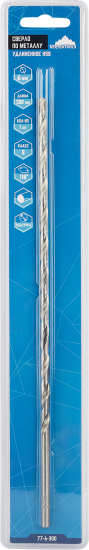 Сверло спиральное по металлу удлиненное HSS Vertextools 6x300 мм
