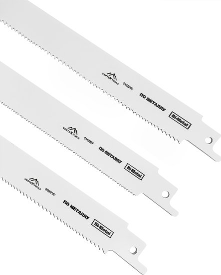 Набор полотен для сабельной пилы по дереву и металлу Vertextools НП-150-200-300, 3 шт.