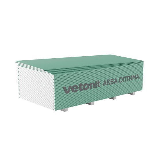 Гипсокартон Vetonit (Gyproc) Аква Оптима 2500х1200х12,5 мм влагостойкий