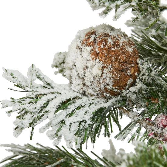 Ель искусственная Заснеженная с шишками h300 см