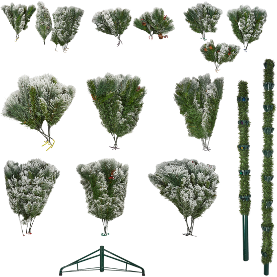 Ель искусственная Заснеженная с шишками h300 см