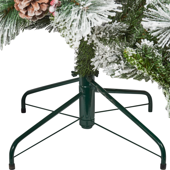 Ель искусственная Заснеженная с шишками h300 см