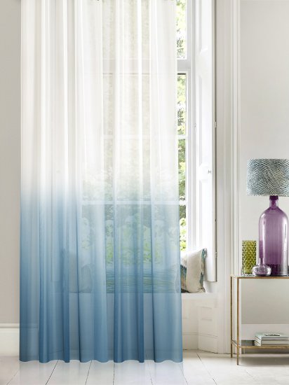 Тюль на ленте Париж 300x280 см цвет морская волна