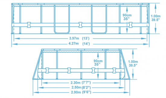 Бассейн каркасный Bestway 56714 BW 427x250x100 см 7250 л