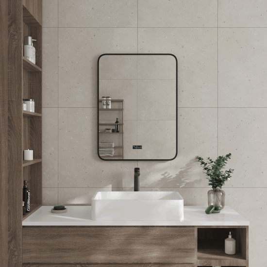 Зеркало для ванной Drive с подсветкой 60x80 см цвет черный