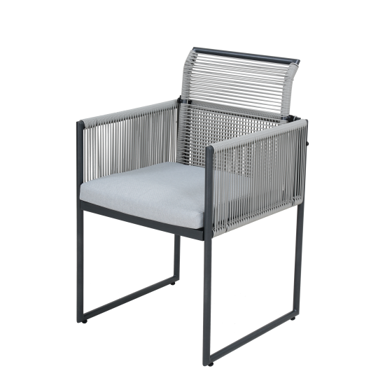 Набор обеденной мебели Naterial Compass сталь/пластик темно-серый: стол и 4 стула