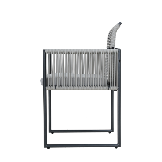 Набор обеденной мебели Naterial Compass сталь/пластик темно-серый: стол и 4 стула