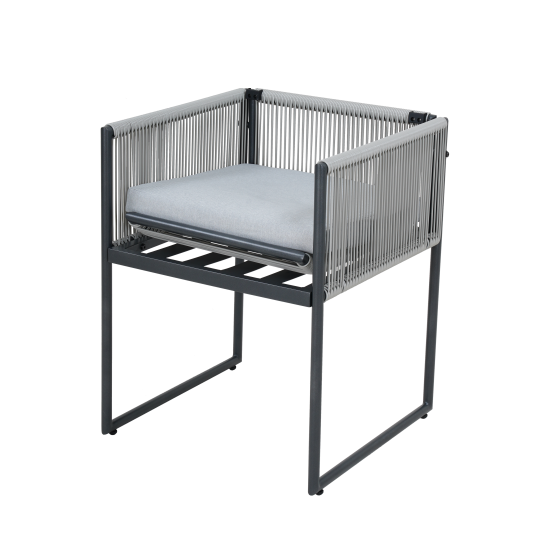 Набор обеденной мебели Naterial Compass сталь/пластик темно-серый: стол и 4 стула