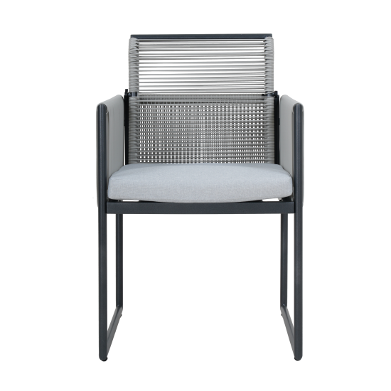 Набор обеденной мебели Naterial Compass сталь/пластик темно-серый: стол и 4 стула