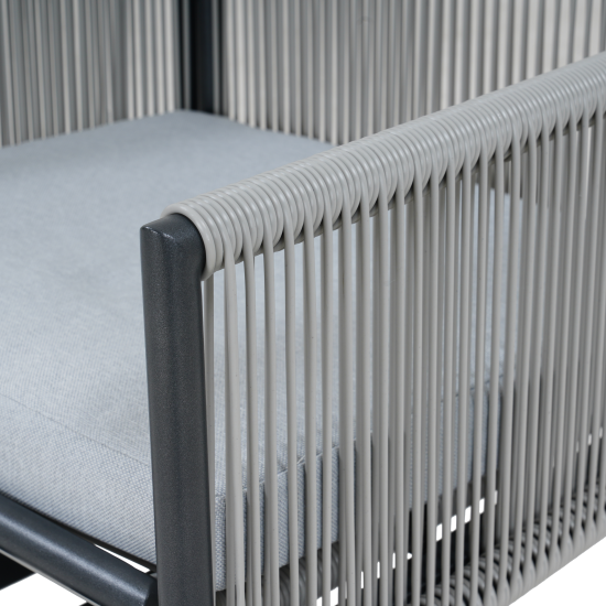 Набор обеденной мебели Naterial Compass сталь/пластик темно-серый: стол и 4 стула