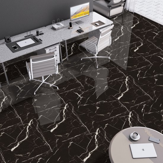 Керамогранит Arcadia Ceramica Black Spinder 60x60x0.9 см 1.44 м² глянцевый цвет черный