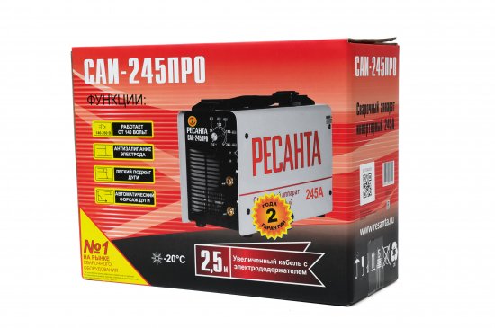 Сварочный аппарат инверторный Ресанта САИ-245ПРО, 245 А, до 6 мм