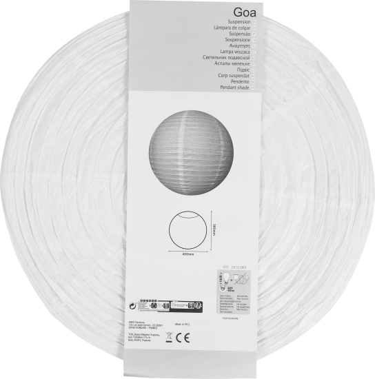 Абажур Goa ТОП1000 E27 бумажный цвет белый ø40 см