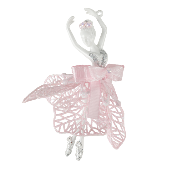 Новогоднее украшение Балерина 15x13 см цвет розовый