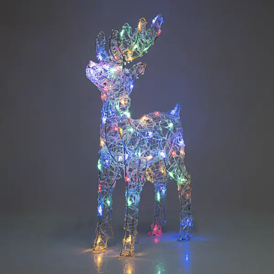 Фигура садовая светодиодная Christmas «Олень» h60 см свет цветной RGB
