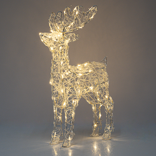 Фигура садовая светодиодная Christmas «Олень» h60 см свет теплый белый