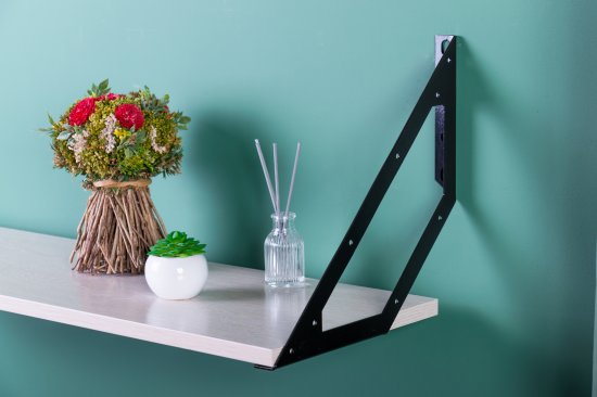 Кронштейн Larvij Diamond 38.5x14.5 см сталь нагрузка до 25 кг цвет чёрный