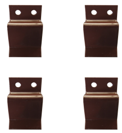 Кронштейн для москитной сетки металлический 4 шт. цвет коричневый