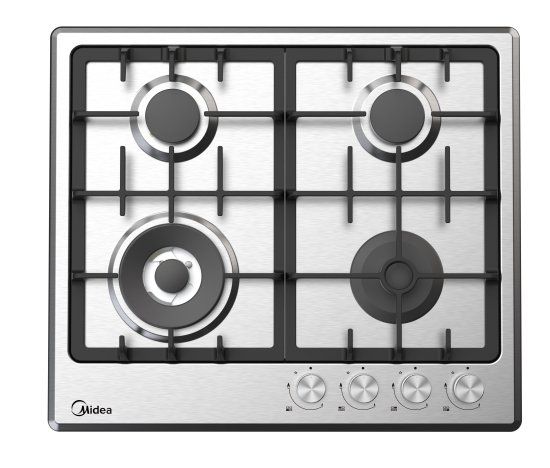 Газовая варочная панель Midea MG643TX 60 см 4 конфорки цвет нержавеющая сталь