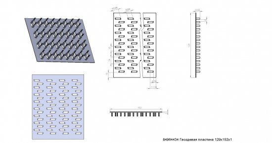 Пластина гвоздевая PSE 129x152x1