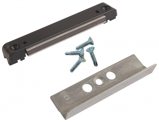 Защелка балконная магнитная 13 мм мультикомпонентная цвет белый/чёрный