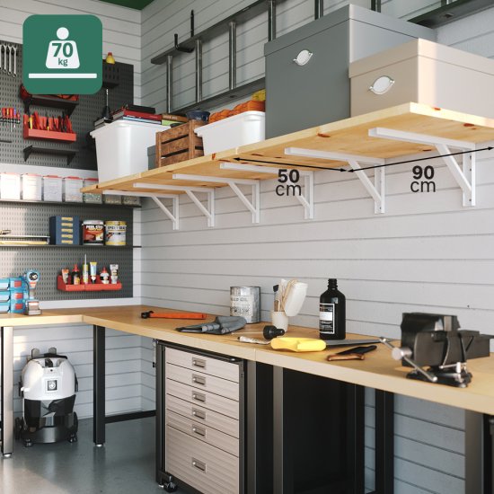 Кронштейн Forta 18x40 см нагрузка до 70 кг цвет белый