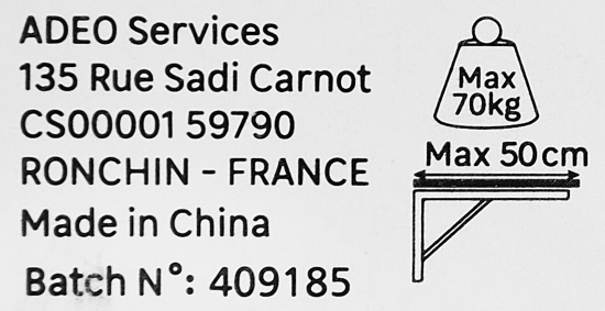 Кронштейн Forta 18x40 см нагрузка до 70 кг цвет белый