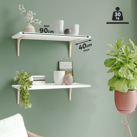 Кронштейн Spaceo 20x30 см нагрузка до 30 кг цвет дерево 2 шт