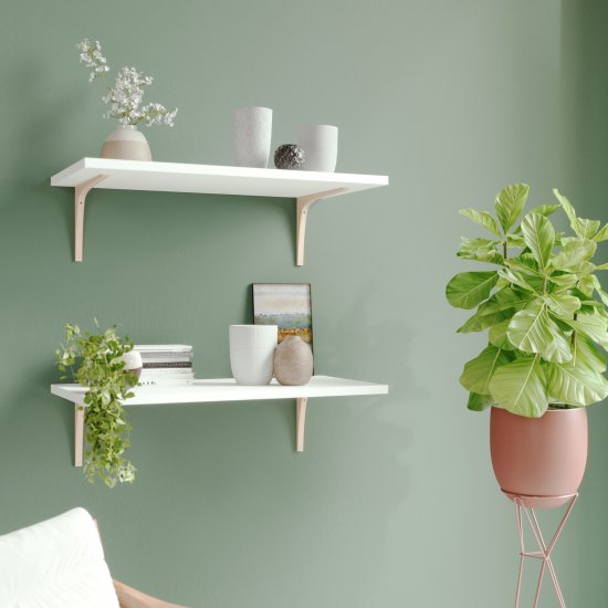 Кронштейн Spaceo 20x30 см нагрузка до 30 кг цвет дерево 2 шт