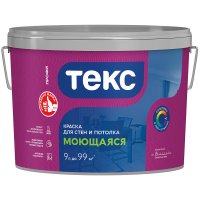 Краска моющаяся Текс Профи база D бесцветная 9 л