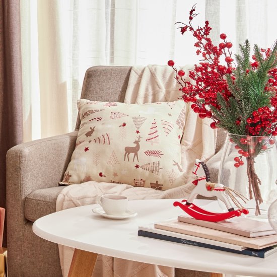 Новогоднее украшение Ветка 83x46 см цвет красный