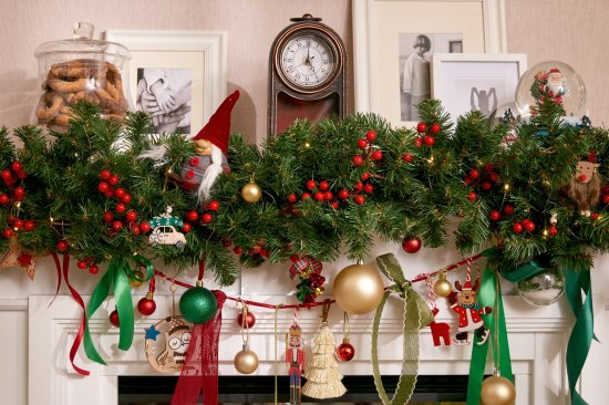 Новогоднее украшение Ветка 83x46 см цвет красный