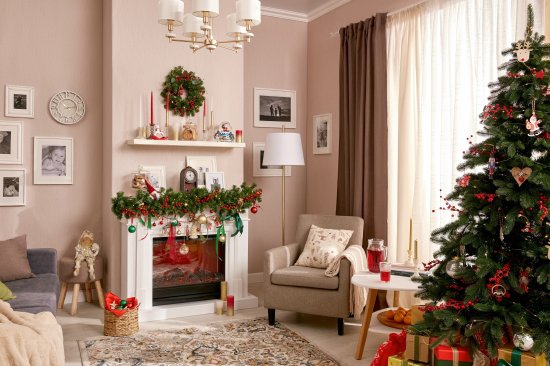 Новогоднее украшение Ветка 83x46 см цвет красный